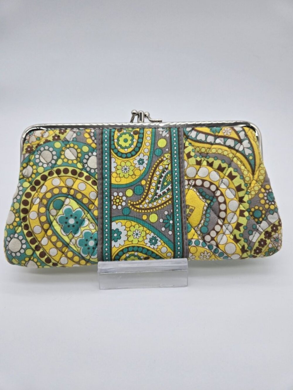 Vera Bradley Lemon Parfait Double Kisslock Wallet Clutch Retired Rare